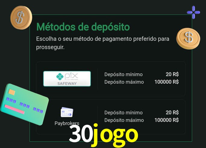 O cassino 30jogo oferece uma grande variedade de métodos de pagamento